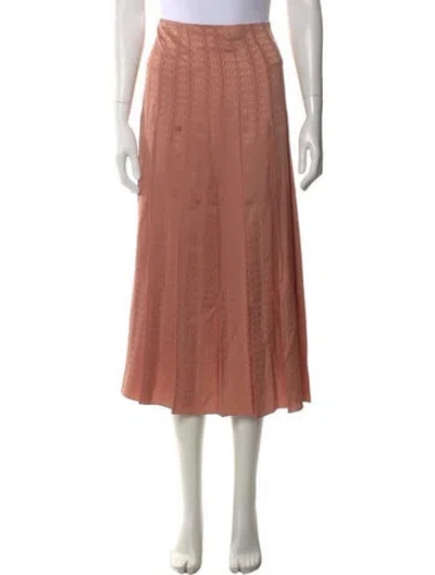Pre-owned Gucci Silk Midi Length Skirt W/ Tags In Pink