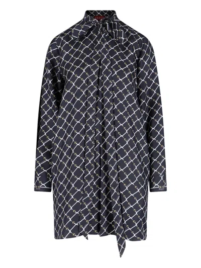 Gucci Silk Mini Dress In Blue