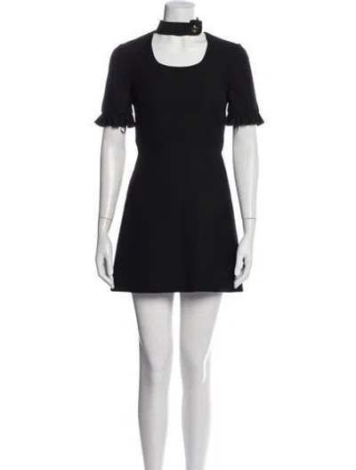 Pre-owned Gucci Silk Mini Dress In Black