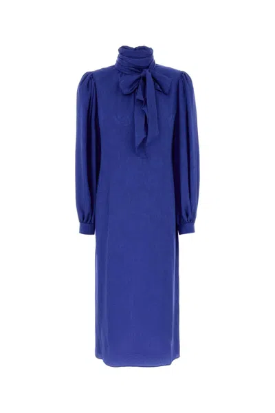 Gucci Silk Mini Dress In Blue