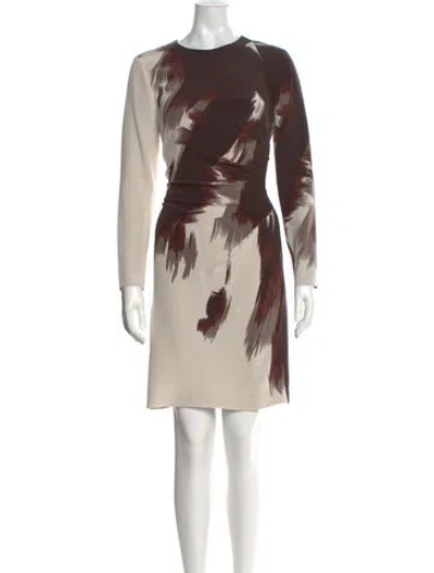 Pre-owned Gucci Silk Mini Dress In Brown