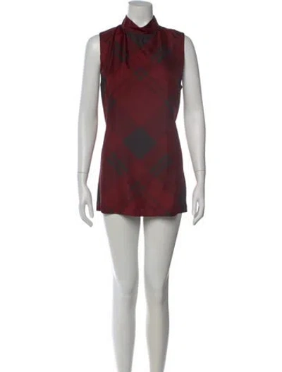 Pre-owned Gucci Silk Mini Dress In Burgundy