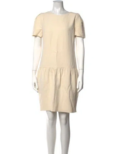Pre-owned Gucci Silk Mini Dress In Neutrals
