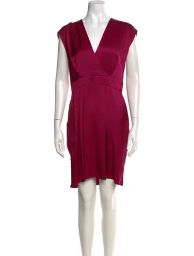 Pre-owned Gucci Silk Mini Dress W/ Tags In Burgundy