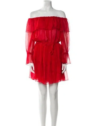 Pre-owned Gucci Silk Mini Dress W/ Tags In Red