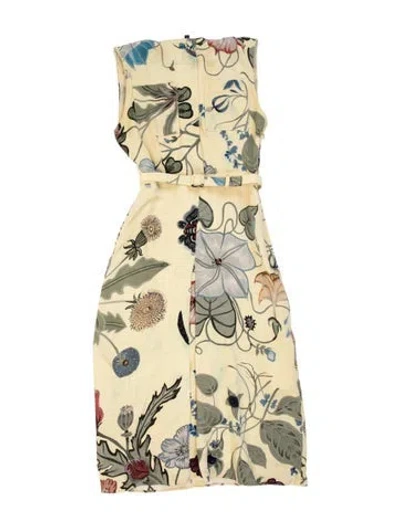Pre-owned Gucci Silk Mini Dress In Yellow