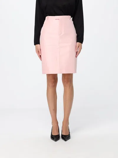 Gucci Silk Mini Pencil Skirt With High Waist And Offset Closure In Pink