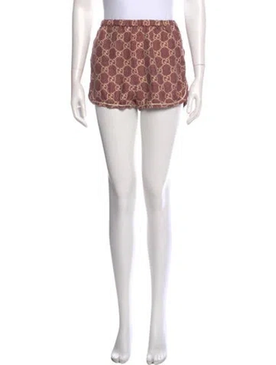 Pre-owned Gucci Silk Mini Shorts In Burgundy
