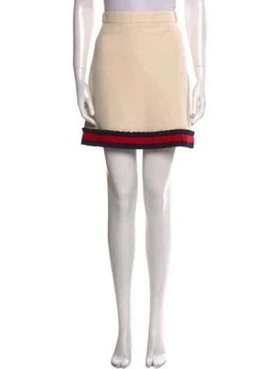 Pre-owned Gucci Silk Mini Skirt In Neutral