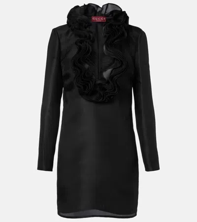 Gucci Silk Minidress In Black