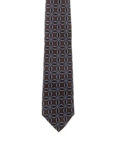 Pre-owned Gucci Silk Neck Tie In Brown