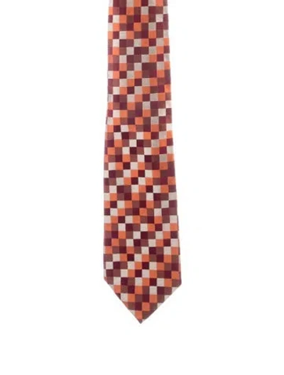 Pre-owned Gucci Silk Neck Tie In Orange