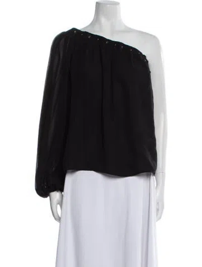 Pre-owned Gucci Silk One-shoulder Blouse In Black