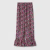 GUCCI GUCCI SILK PANT WITH FLORAL PRINT