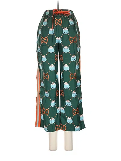 Gucci Silk Pants In Teal