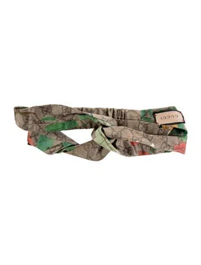 Pre-owned Gucci Silk Pattern Print Headband In Neutrals