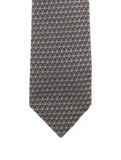 Pre-owned Gucci Silk Pattern Tie In Black