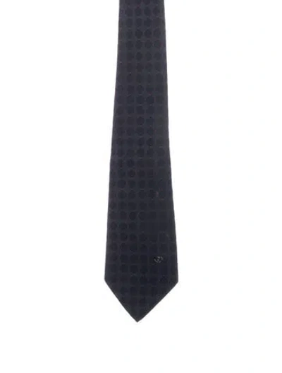 Pre-owned Gucci Silk Pattern Tie In Blue
