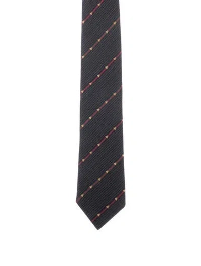 Pre-owned Gucci Silk Pattern Tie In Blue