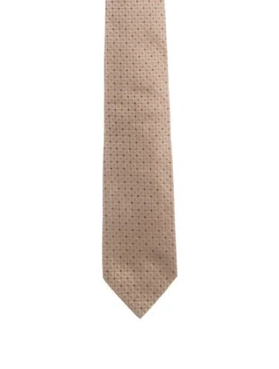 Pre-owned Gucci Silk Pattern Tie In Neutral