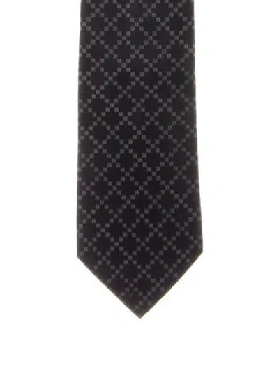 Pre-owned Gucci Silk Pattern Tie In Purple