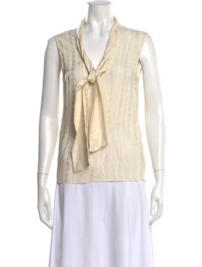 Pre-owned Gucci Silk Patterned Blouse In Neutral