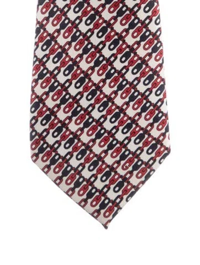 Pre-owned Gucci Silk Patterned  Tie In Neutral