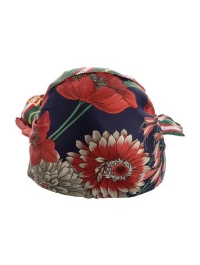 Pre-owned Gucci Silk Patterned Hat In Multi