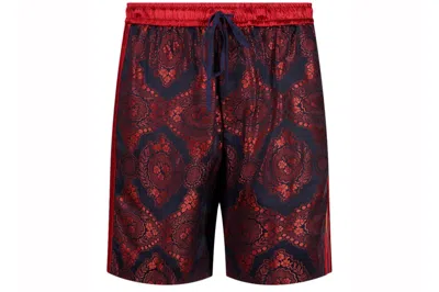 Pre-owned Gucci Silk Patterned Shorts Red