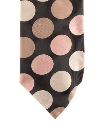Pre-owned Gucci Silk Patterned Tie In Black