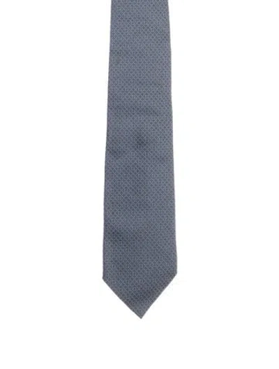 Pre-owned Gucci Silk Patterned Tie In Blue