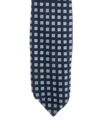 Pre-owned Gucci Silk Patterned Tie In Blue
