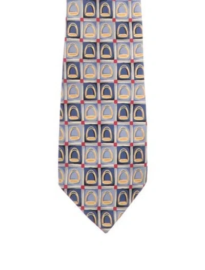 Pre-owned Gucci Silk Patterned Tie In Blue