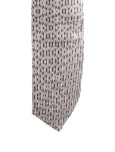 Pre-owned Gucci Silk Patterned Tie In Gray