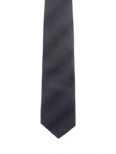 Pre-owned Gucci Silk Patterned Tie In Gray