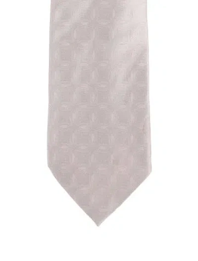 Pre-owned Gucci Silk Patterned Tie In Neutral