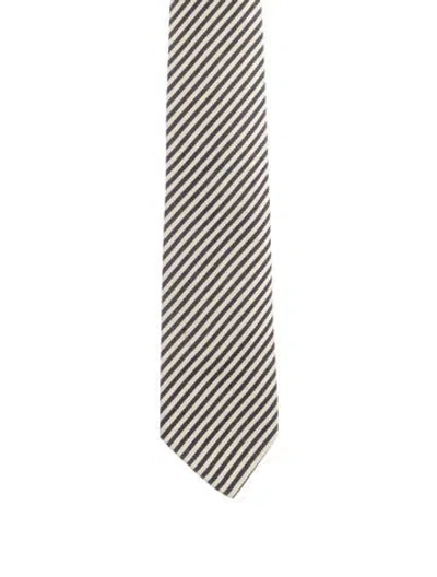 Pre-owned Gucci Silk Patterned Tie In Neutral