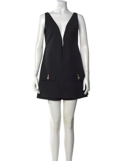 Pre-owned Gucci Silk Plunge Neckline Jumpsuit In Black