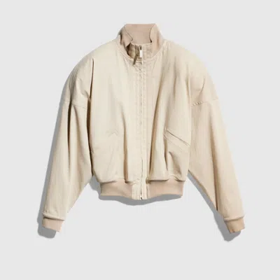 Gucci Silk Poplin Zip Jacket In Neutral
