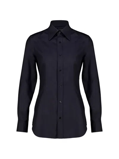 Gucci Hemd Aus Seidenpopeline In Blue