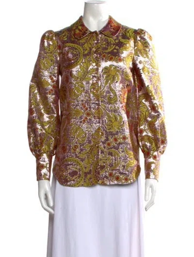 Pre-owned Gucci Silk Printed Blouse In Multi