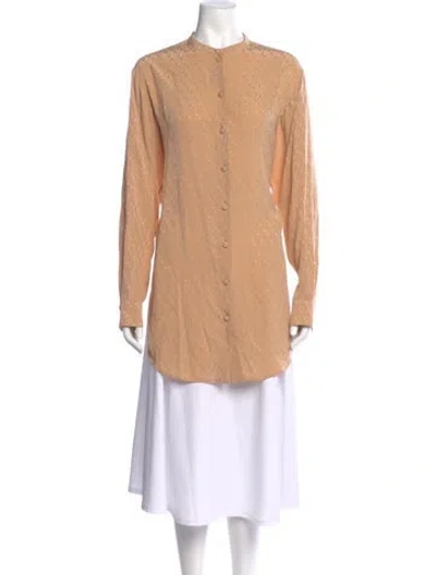 Pre-owned Gucci Silk Printed Blouse In Neutral