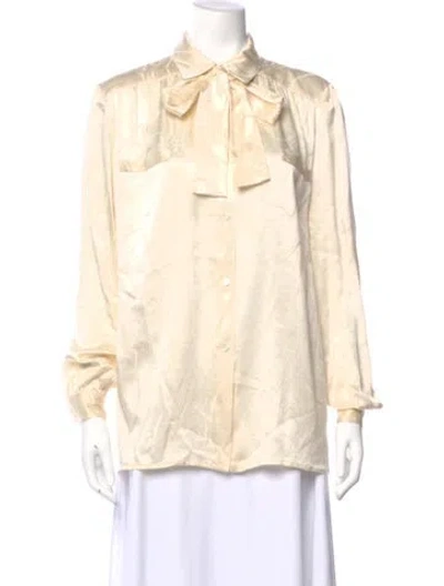 Pre-owned Gucci Silk Printed Blouse In Neutral