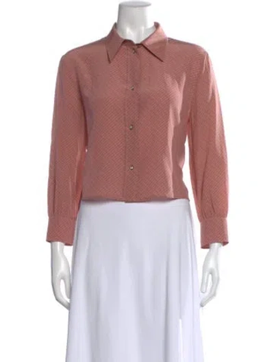 Pre-owned Gucci Silk Printed Blouse In Pink