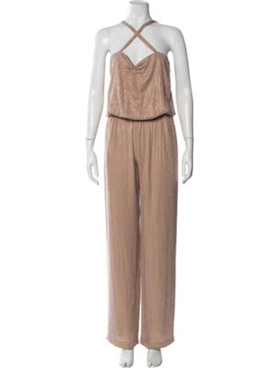 Pre-owned Gucci Silk Printed Jumpsuit In Neutral