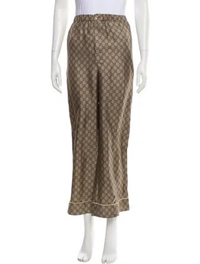 Pre-owned Gucci Silk Printed Pajamas In Neutral