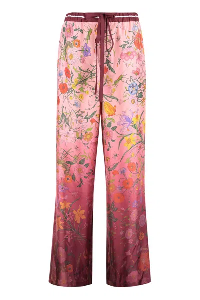 GUCCI GUCCI SILK PRINTED PANTS