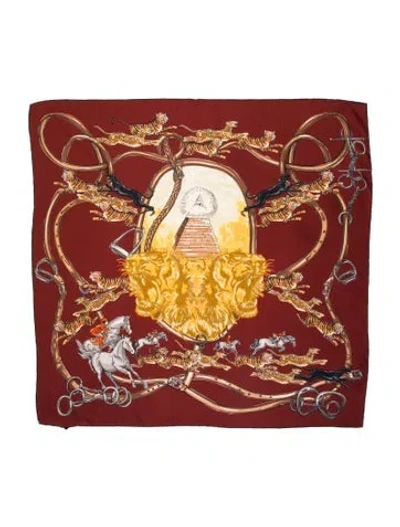 Pre-owned Gucci Silk Printed Scarf In Multi