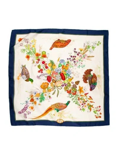 Pre-owned Gucci Silk Printed Scarf In Neutral