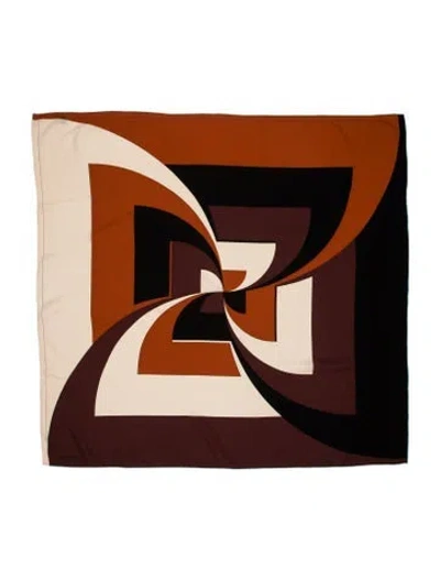 Pre-owned Gucci Silk Printed Scarf In Neutral